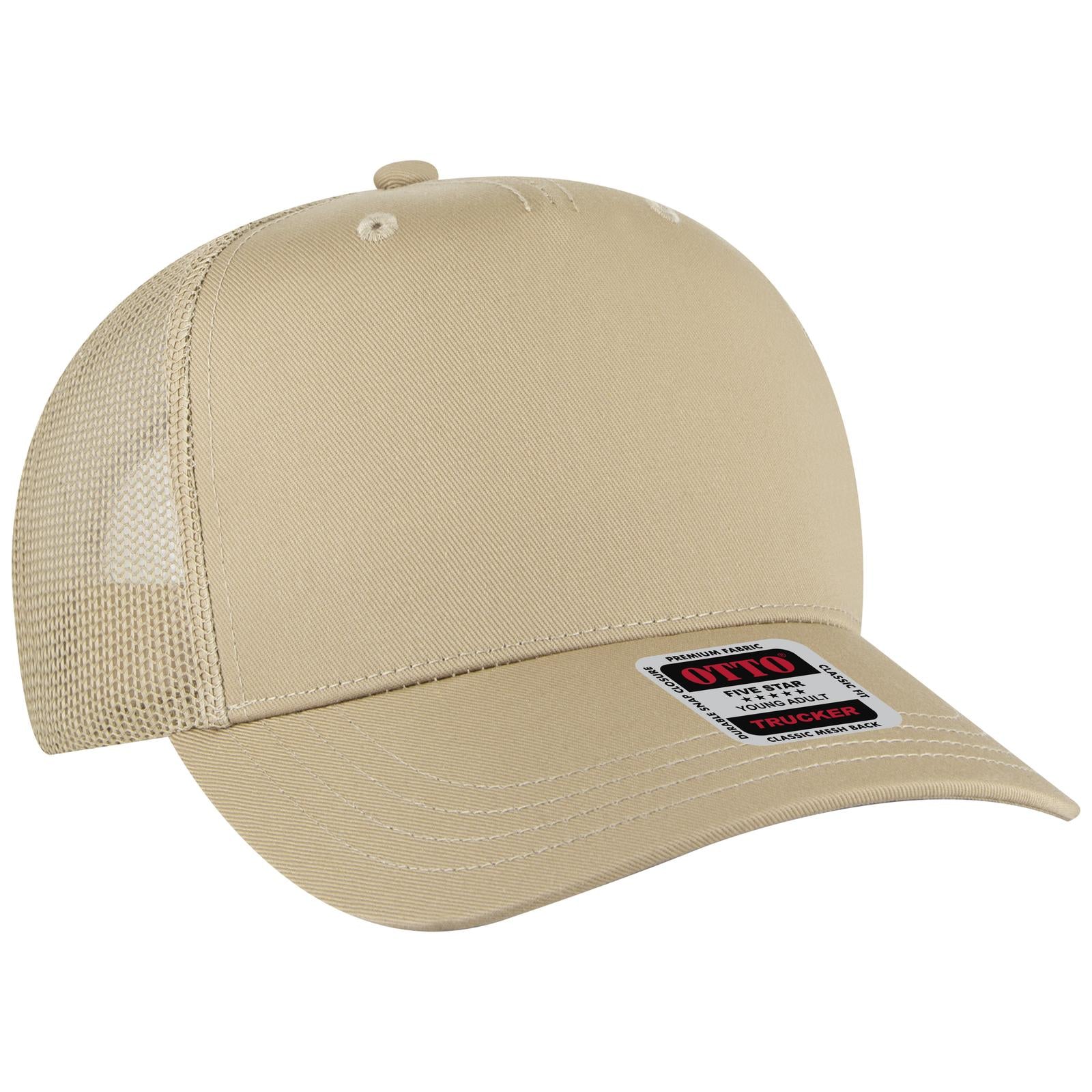 OTTO CAP 5 Panel Mid Profile Mesh Back Trucker Hat