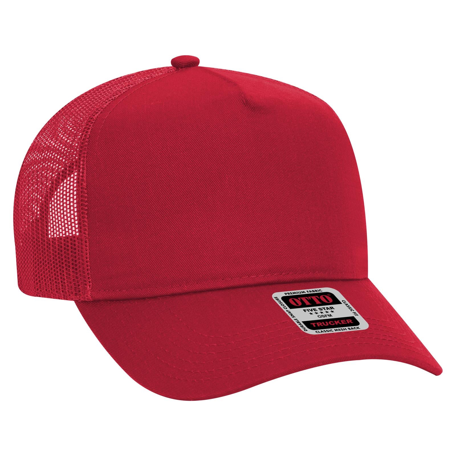 OTTO CAP 5 Panel Mid Profile Mesh Back Trucker Hat