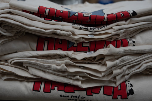 Stacked screen printed t-shirts