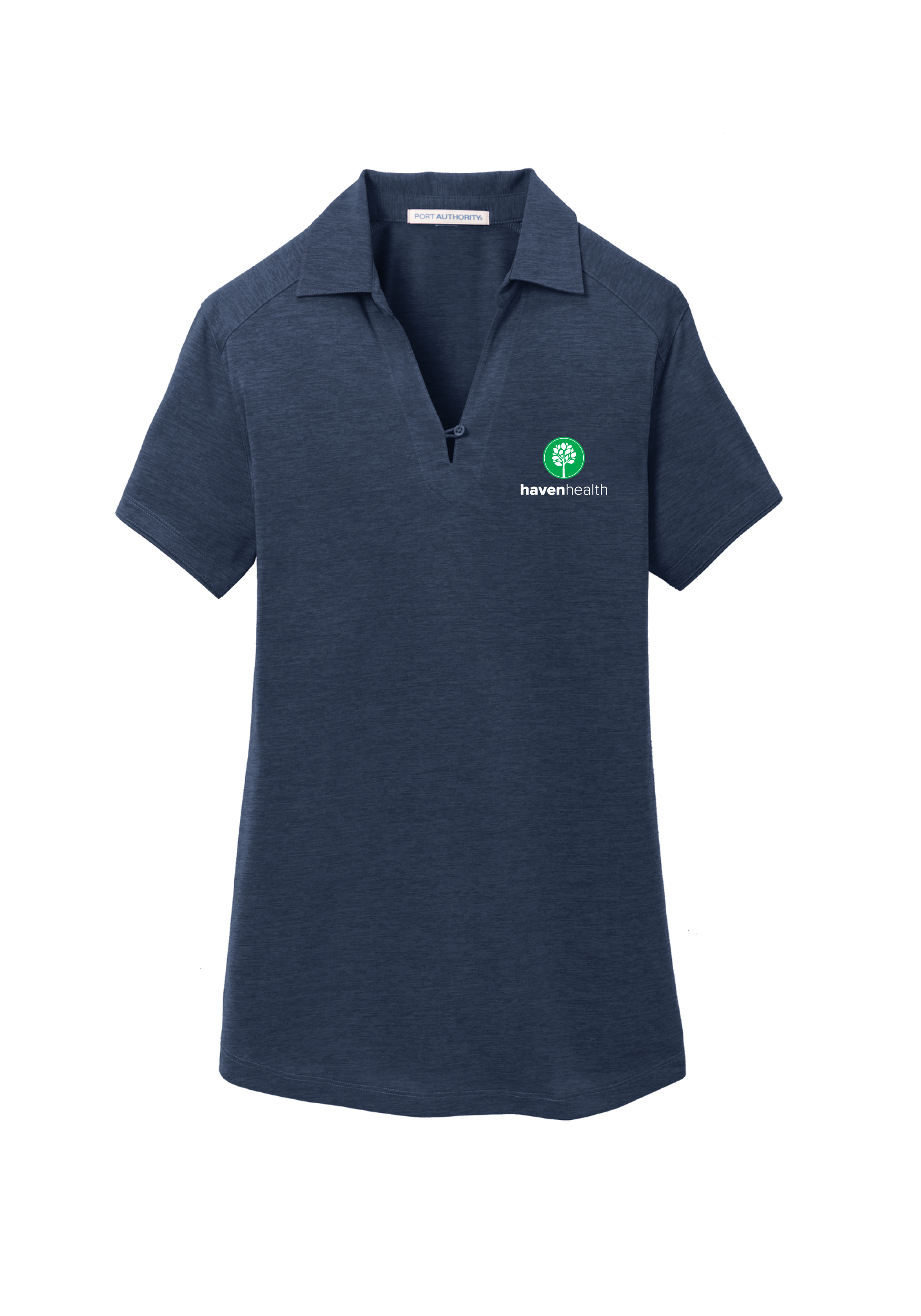 HAVEN HEALTH - Port Authority® Women's Digi Heather Performance Polo (DRESS BLUE NAVY)