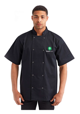 HAVEN HEALTH - Reprime - Ten Studded Front Chef Short Sleeve Coat (BLACK)