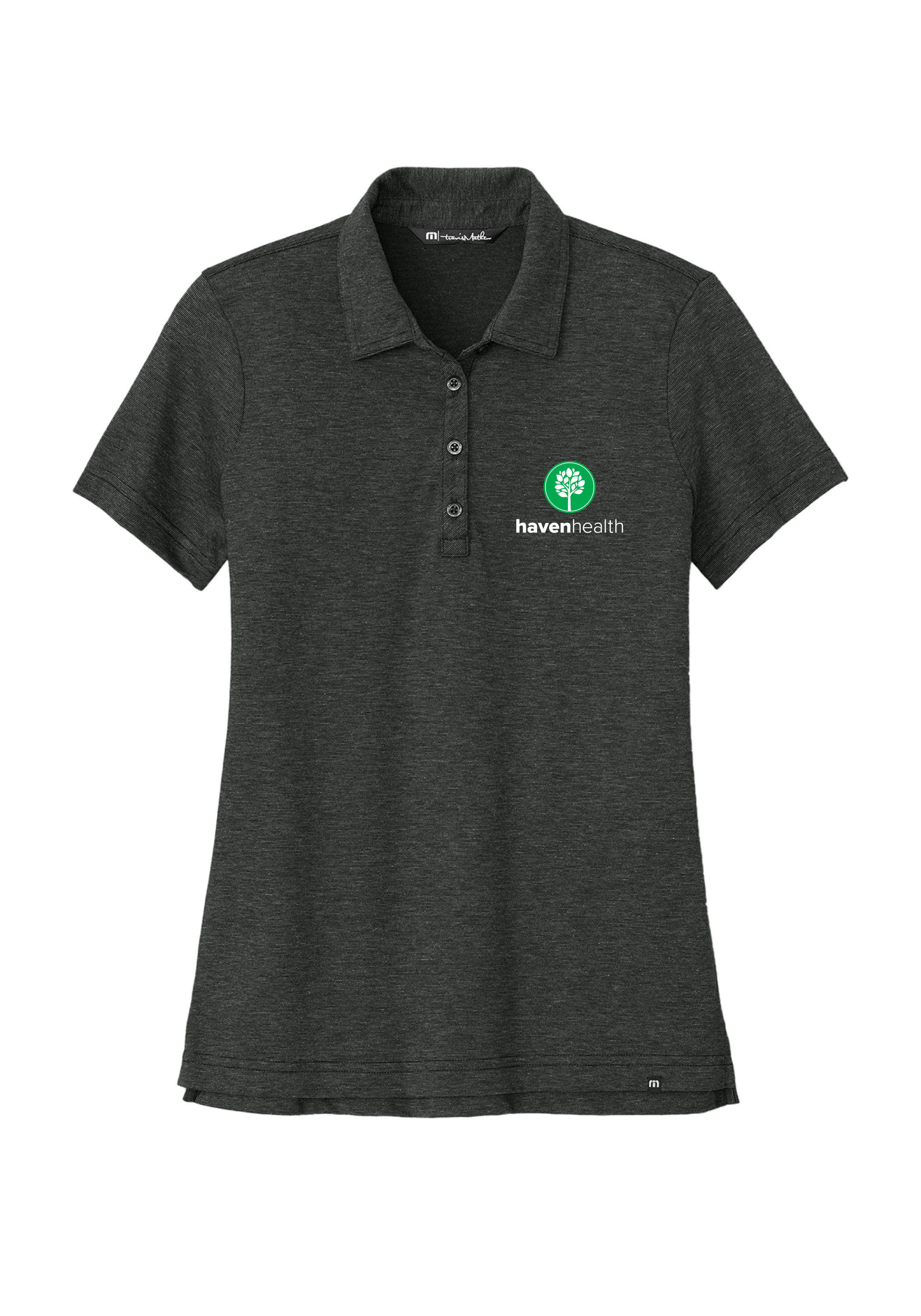 HAVEN HEALTH - TravisMathew Women's Sunnyvale Polo (BLACK HEATHER)