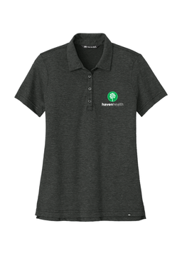 HAVEN HEALTH - TravisMathew Women's Sunnyvale Polo (BLACK HEATHER)