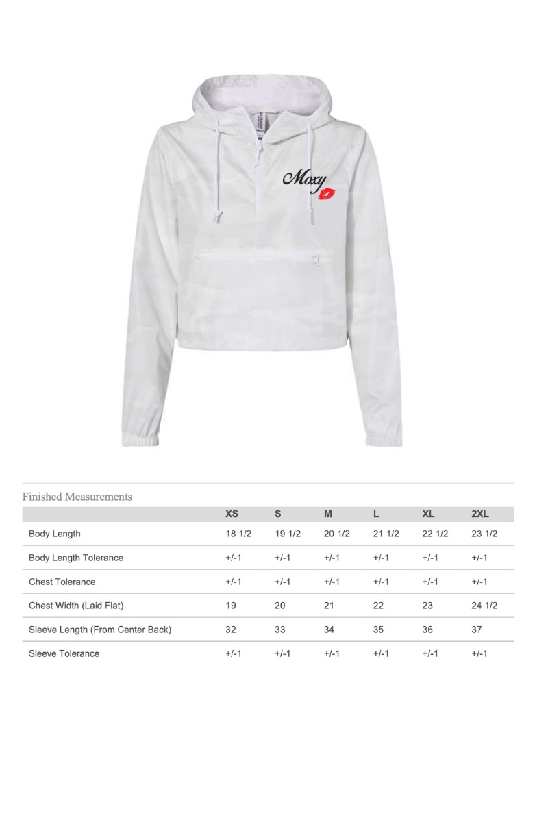 Moxy Lightweight Quarter-Zip Pullover Crop Windbreaker - WHITE CAMO