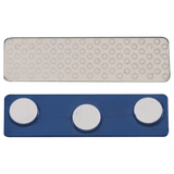 3" x 1 1/2" Brushed Silver/Black Round Corner Plastic Badge