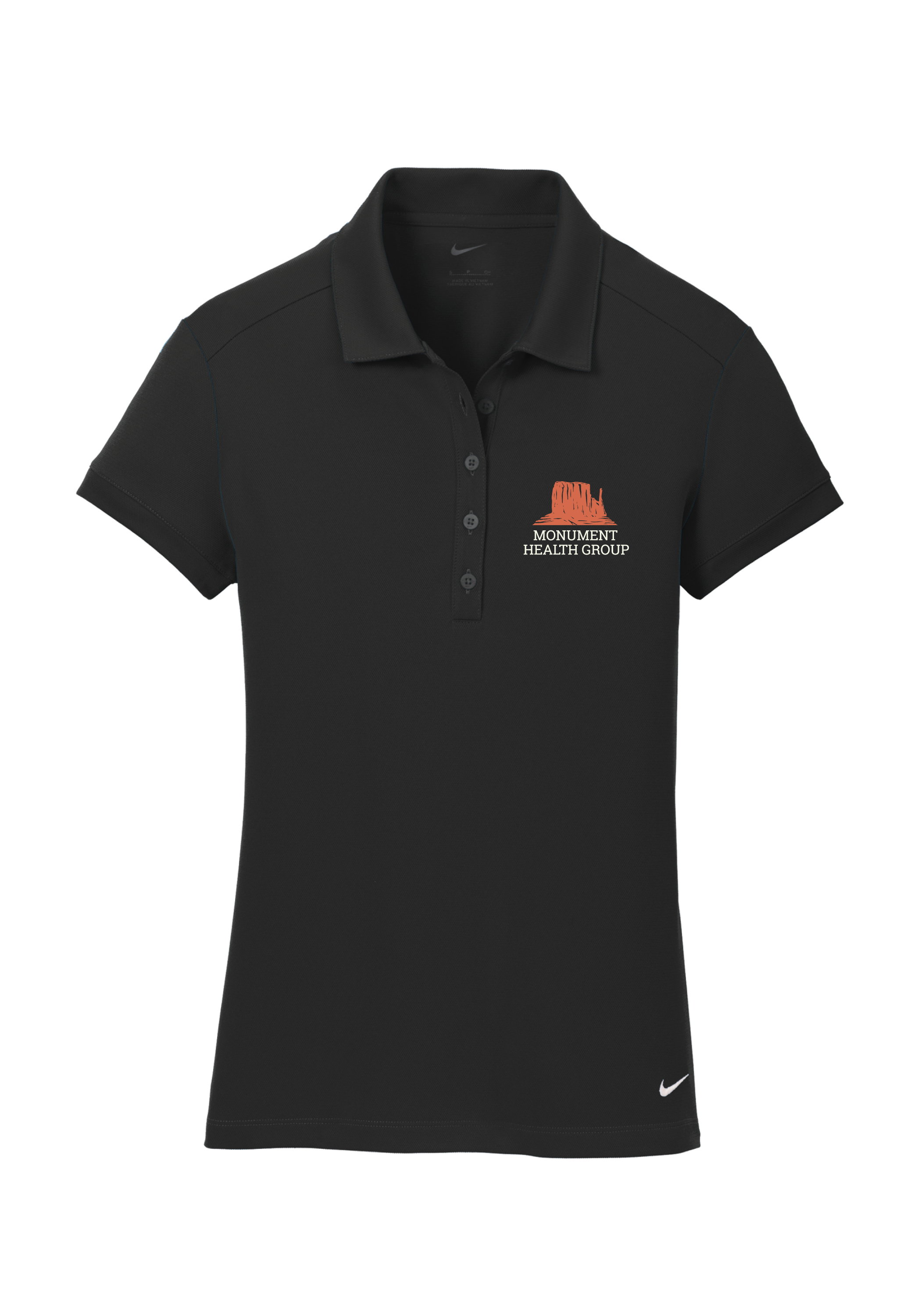 MONUMENT HEALTH - Nike Women's Dri-FIT Solid Icon Pique Modern Fit Polo (BLACK) 746100