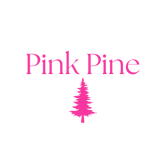 Logo with 'Pink Pine' text and a pink pine tree icon on a white background