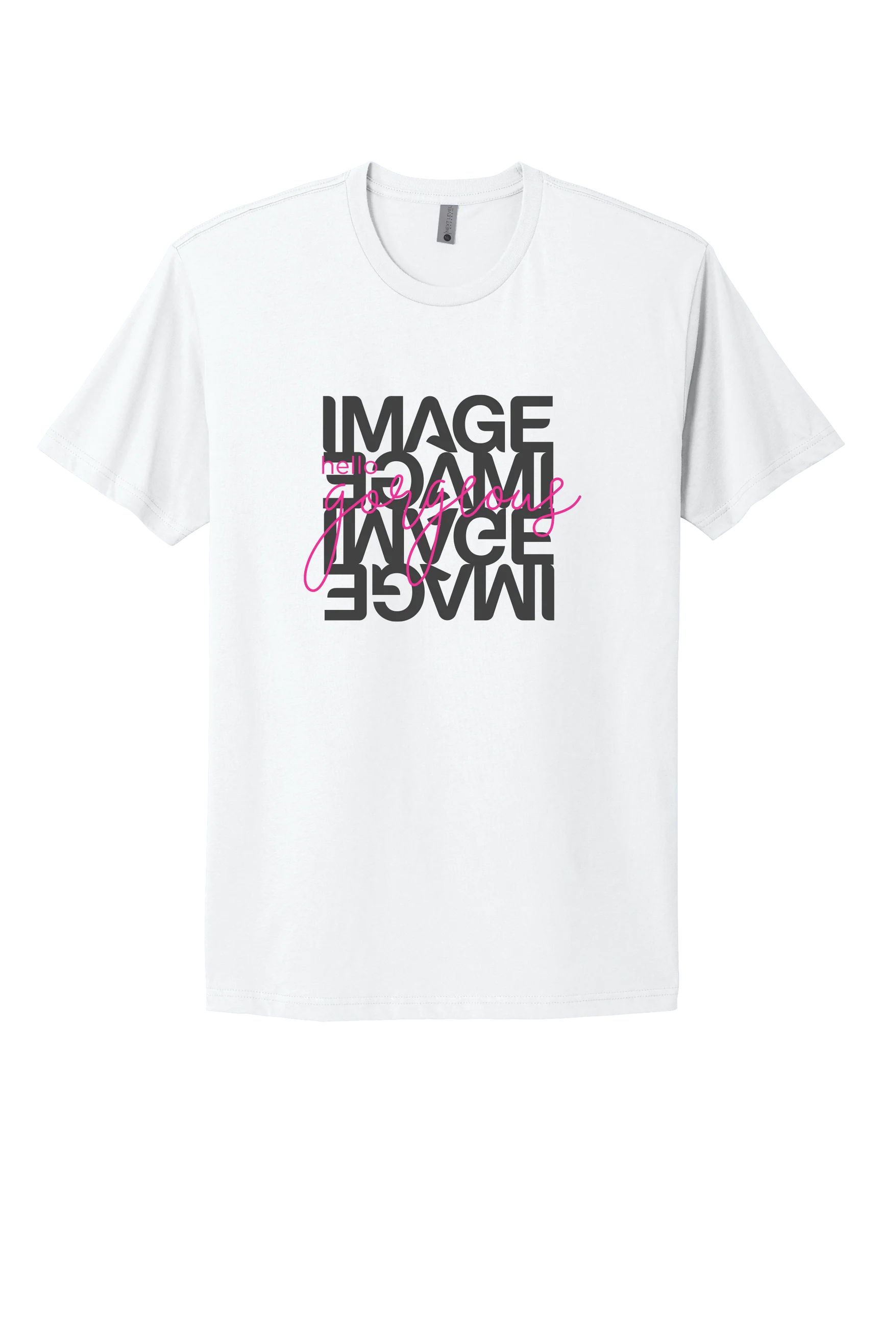 White IMAGE 'Hello Gorgeous' T-shirt NL3600
