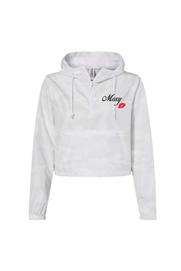 Moxy Lightweight Quarter-Zip Pullover Crop Windbreaker - WHITE CAMO