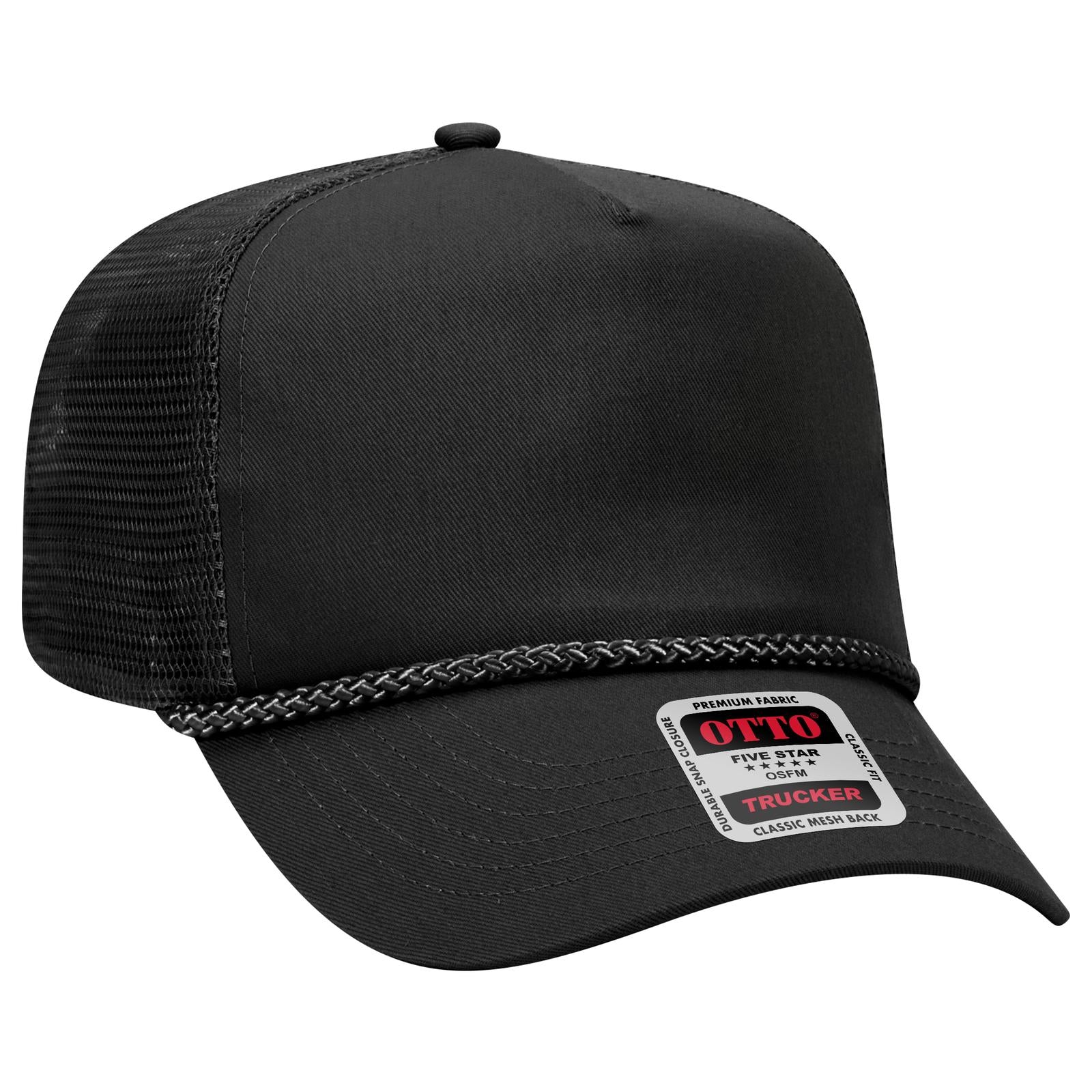 OTTO CAP 5 Panel Mid Profile Mesh Back Trucker Hat